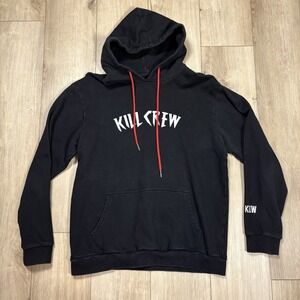 Kill Crew Hoodie Black Spell Out Pullover Red Men's Large L